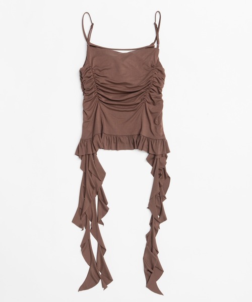 メゾンスペシャル　ワッフルシャーリングキャミソール Ruffle Shirring Camisole/ラッフルシャーリングキャミソール