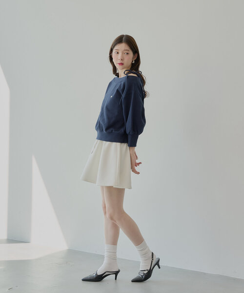 Chico（チコ）の「スウェットフレアミニスカート（スカート・レディース・ネイビー/ホワイト/ブルー・FREE）」の11枚目の写真