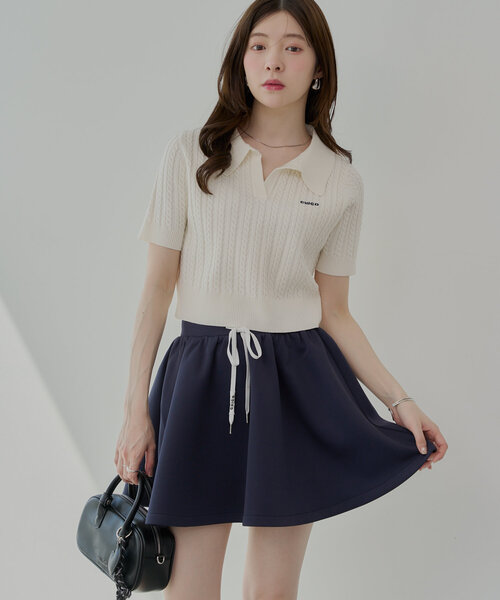 Chico（チコ）の「スウェットフレアミニスカート（スカート・レディース・ネイビー/ホワイト/ブルー・FREE）」の13枚目の写真