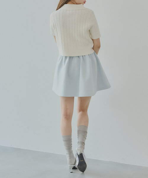 Chico（チコ）の「スウェットフレアミニスカート（スカート・レディース・ネイビー/ホワイト/ブルー・FREE）」の6枚目の写真