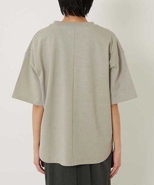 HOLLYWOOD RANCH MARKET（ハリウッドランチマーケット）の「Hエンブロイダリー ラウンドヘム ショートスリーブTシャツ ウイメンズ（Tシャツ/カットソー・レディース・ホワイト/ピンク/グリーン/ベージュ/ブラック/ブルー・ONE SIZE）」の14枚目の写真