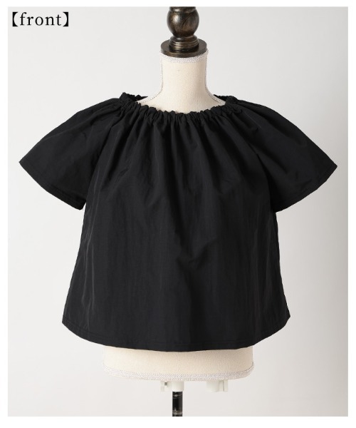 Sawa a la mode(サワアラモード)の「ギャザーネック2wayフレアトップス(Tシャツ/カットソー・レディース・ホワイト/ブラック・FREE)」の22枚目の写真