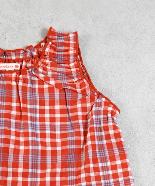 MARKEY'S（マーキーズ）の「ノースリーブフリルチュニック（チュニック・キッズ・ネイビー/レッド/ブルー・130/120/110/100/95/90/80/150/140）」の6枚目の写真