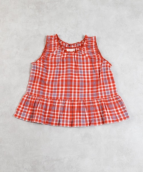 MARKEY'S（マーキーズ）の「ノースリーブフリルチュニック（チュニック・キッズ・ネイビー/レッド/ブルー・130/120/110/100/95/90/80/150/140）」の4枚目の写真