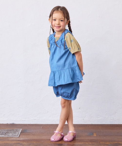 MARKEY'S（マーキーズ）の「ノースリーブフリルチュニック（チュニック・キッズ・ネイビー/レッド/ブルー・130/120/110/100/95/90/80/150/140）」の16枚目の写真