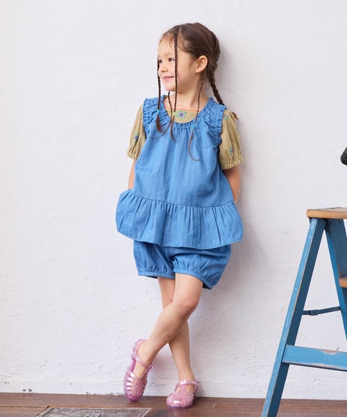 MARKEY'S（マーキーズ）の「ノースリーブフリルチュニック（チュニック・キッズ・ネイビー/レッド/ブルー・130/120/110/100/95/90/80/150/140）」の14枚目の写真