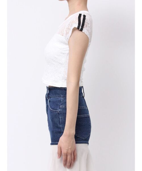 EATME（イートミー）の「レースラインTシャツ（Tシャツ/カットソー・レディース・オフホワイト/ブラック・FREE）」の13枚目の写真
