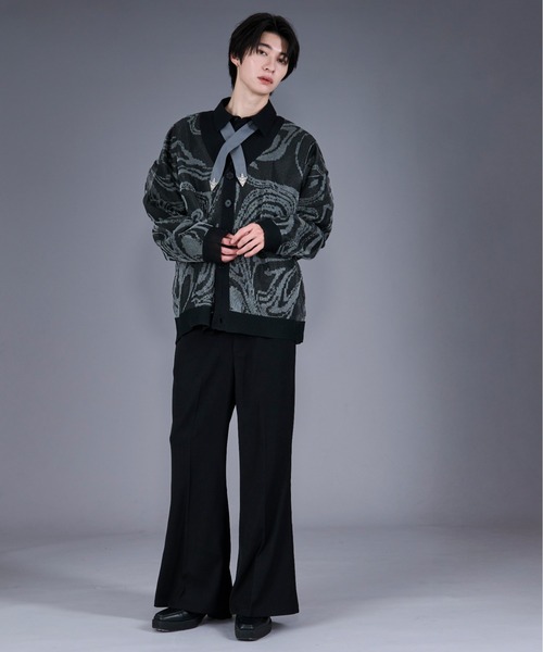 Ellno Loset（エルノロゼット）の「マーブルシアーカーディガン（カーディガン/ボレロ・メンズ・ブラック/ダークブルー・SMALL/LARGE/MEDIUM）」の12枚目の写真