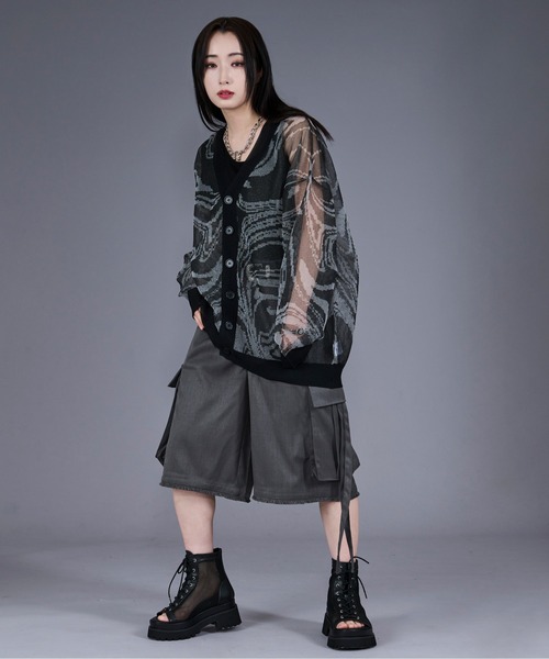 Ellno Loset（エルノロゼット）の「マーブルシアーカーディガン（カーディガン/ボレロ・メンズ・ブラック/ダークブルー・SMALL/LARGE/MEDIUM）」の22枚目の写真