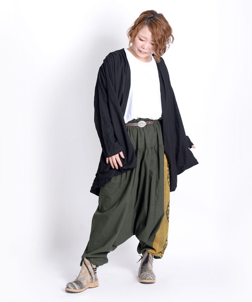 72▢萌 MOYURU デザイン サルエルパンツ TS0609-3 楽天市場】裾デザインサルエルパンツ サルエルパンツ レディース