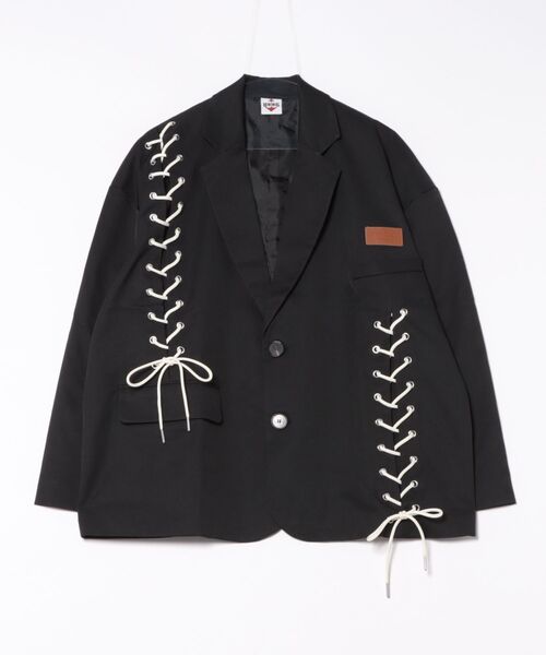 HOOK（フック）の「HOOK -original-　アシンメトリー編み上げテーラードジャケット（テーラードジャケット・メンズ・ブラック・MEDIUM/LARGE/X-LARGE）」の16枚目の写真