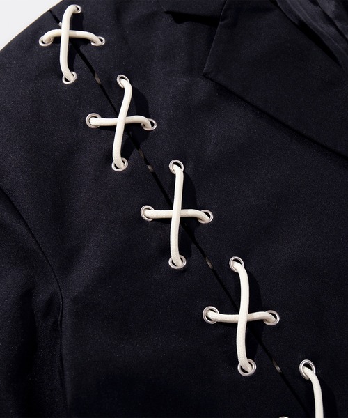 HOOK（フック）の「HOOK -original-　アシンメトリー編み上げテーラードジャケット（テーラードジャケット・メンズ・ブラック・MEDIUM/LARGE/X-LARGE）」の13枚目の写真
