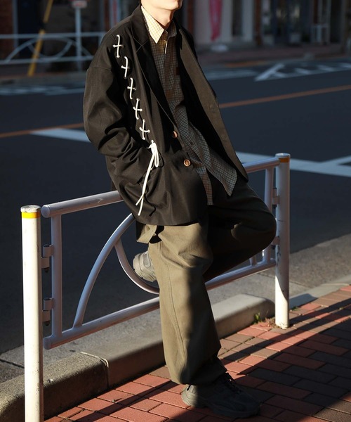 HOOK（フック）の「HOOK -original-　アシンメトリー編み上げテーラードジャケット（テーラードジャケット・メンズ・ブラック・MEDIUM/LARGE/X-LARGE）」の19枚目の写真