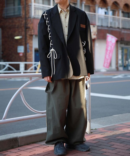 HOOK（フック）の「HOOK -original-　アシンメトリー編み上げテーラードジャケット（テーラードジャケット・メンズ・ブラック・MEDIUM/LARGE/X-LARGE）」の20枚目の写真