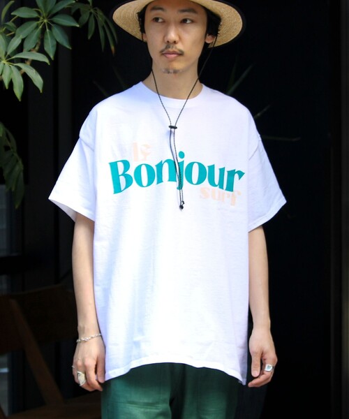 GLOSTER(グロスター)の「【Le Bonjour surf/ルボンジュールサーフ】ロゴプリントTシャツ(Tシャツ/カットソー・メンズ・ホワイト系その他5/ホワイト系その他4/ホワイト系その他3/ホワイト系その他2/ホワイト系その他/ホワイト/ホワイト系その他7/ホワイト系その他6・FREE)」の13枚目の写真