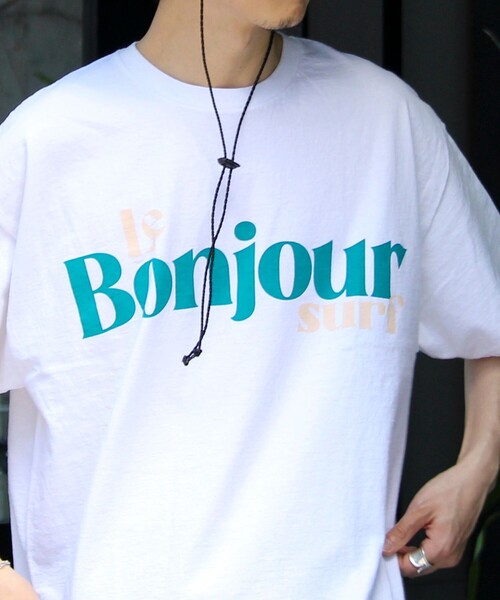 GLOSTER(グロスター)の「【Le Bonjour surf/ルボンジュールサーフ】ロゴプリントTシャツ(Tシャツ/カットソー・メンズ・ホワイト系その他5/ホワイト系その他4/ホワイト系その他3/ホワイト系その他2/ホワイト系その他/ホワイト/ホワイト系その他7/ホワイト系その他6・FREE)」の14枚目の写真