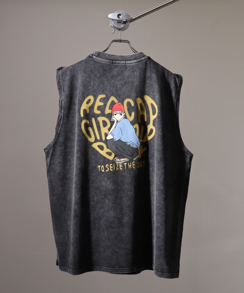 Red Cap Girl(レッドキャプガール)の「RED CAP GIRL 天竺 スノーウォッシュ加工 ノースリーブ(タンクトップ・メンズ・ベージュ系2/ブラック系3/ベージュ系1/ブラック系2/ブラック系4/ベージュ系3/ベージュ系4/ブラック系1・M/L)」の15枚目の写真