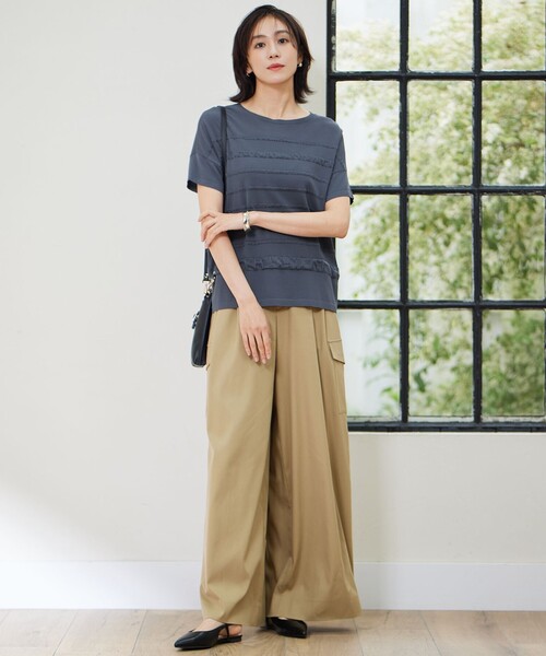 自由区(ジユウク)の「デニムライクボトムフレアワイド パンツ(その他パンツ・レディース・ネイビー系/黄土色系・38/40/36)」の20枚目の写真