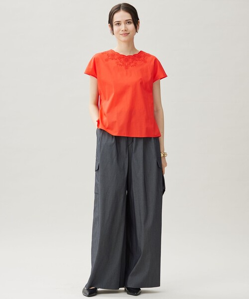 自由区(ジユウク)の「デニムライクボトムフレアワイド パンツ(その他パンツ・レディース・ネイビー系/黄土色系・38/40/36)」の12枚目の写真