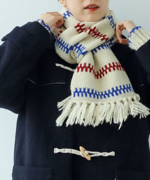 WEB別注】ネパールハンドニット レールマルチボーダー ざっくり