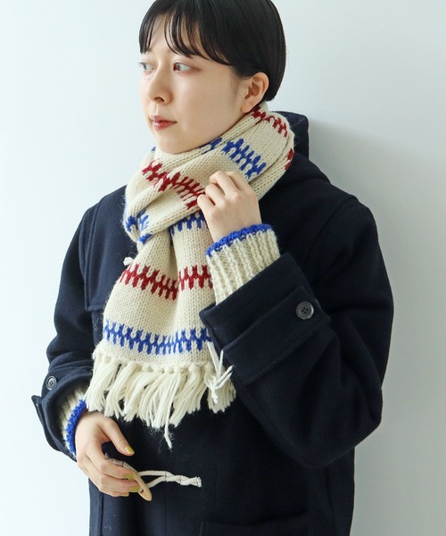 WEB別注】ネパールハンドニット レールマルチボーダー ざっくり