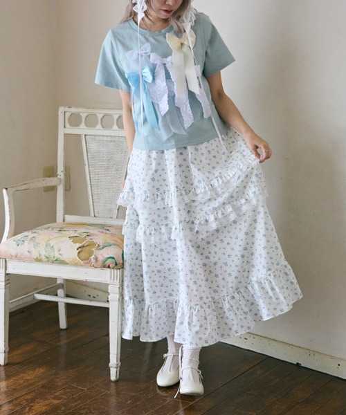 kutir（クティール）の「【クティールとレトロ】アソートティアードレースフリルジャンパースカート（ジャンパースカート・レディース・オフホワイト/ライトブルー/グリーン/ブルー/ピンク・MEDIUM/SMALL）」の22枚目の写真