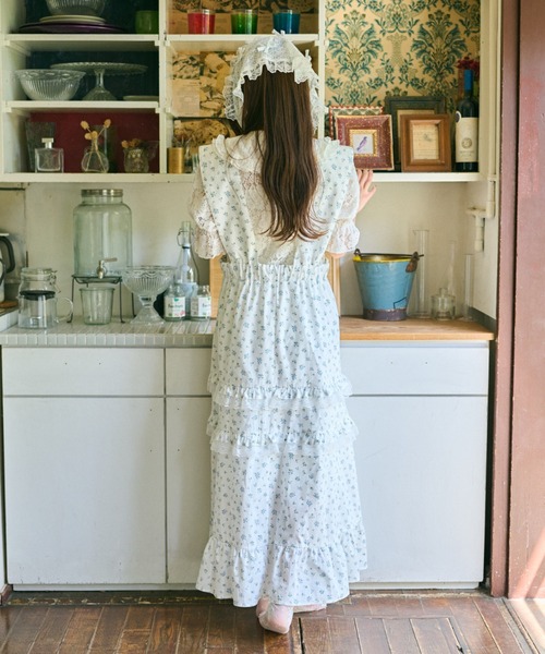 kutir（クティール）の「【クティールとレトロ】アソートティアードレースフリルジャンパースカート（ジャンパースカート・レディース・オフホワイト/ライトブルー/グリーン/ブルー/ピンク・MEDIUM/SMALL）」の21枚目の写真