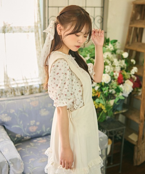 kutir（クティール）の「【クティールとレトロ】アソートティアードレースフリルジャンパースカート（ジャンパースカート・レディース・オフホワイト/ライトブルー/グリーン/ブルー/ピンク・MEDIUM/SMALL）」の19枚目の写真