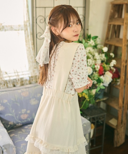 kutir（クティール）の「【クティールとレトロ】アソートティアードレースフリルジャンパースカート（ジャンパースカート・レディース・オフホワイト/ライトブルー/グリーン/ブルー/ピンク・MEDIUM/SMALL）」の20枚目の写真