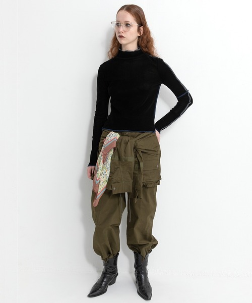 AULA AILA パンツ AILA/アウラアイラ/FRINGE JACQUARD LINE