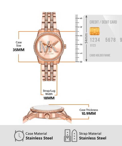 MICHAEL KORS(マイケルコース)の「マイケル・コース 腕時計 レディース アナログ ステンレス MK7541(アナログ腕時計・レディース・ピンクゴールド・FREE)」の5枚目の写真