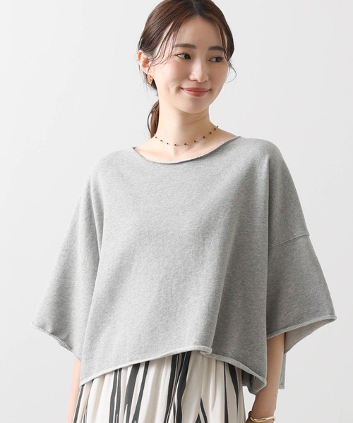 Gready Brilliant（グレディブリリアン）の「ミニ裏毛カットオフカットソー（Tシャツ/カットソー・レディース・オフホワイト/トップグレー・38）」の2枚目の写真