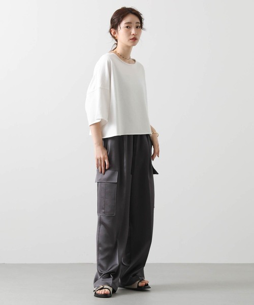 Gready Brilliant（グレディブリリアン）の「ミニ裏毛カットオフカットソー（Tシャツ/カットソー・レディース・オフホワイト/トップグレー・38）」の5枚目の写真