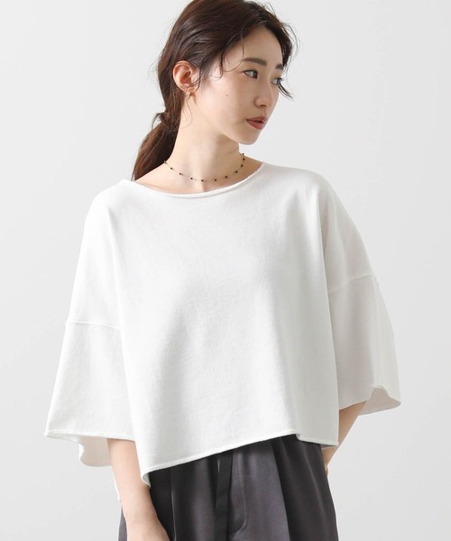 Gready Brilliant（グレディブリリアン）の「ミニ裏毛カットオフカットソー（Tシャツ/カットソー・レディース・オフホワイト/トップグレー・38）」の21枚目の写真