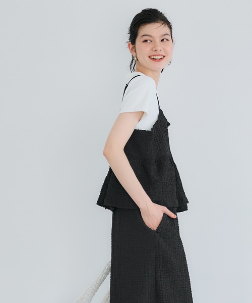 coca(coca)(コカ)の「ペプラムクロスシャーリングワンピース/吸水速乾(ワンピース・レディース・ブラック/アイボリー・L/S/M)」の9枚目の写真