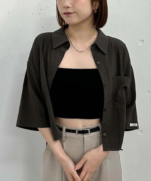 archives(アルシーヴ)の「2wayテレコバンドゥ(Tシャツ/カットソー・レディース・ベージュ/ブラック/オフホワイト/ブルー/ブラウン・MEDIUM)」の3枚目の写真