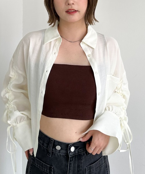 archives(アルシーヴ)の「2wayテレコバンドゥ(Tシャツ/カットソー・レディース・ベージュ/ブラック/オフホワイト/ブルー/ブラウン・MEDIUM)」の8枚目の写真