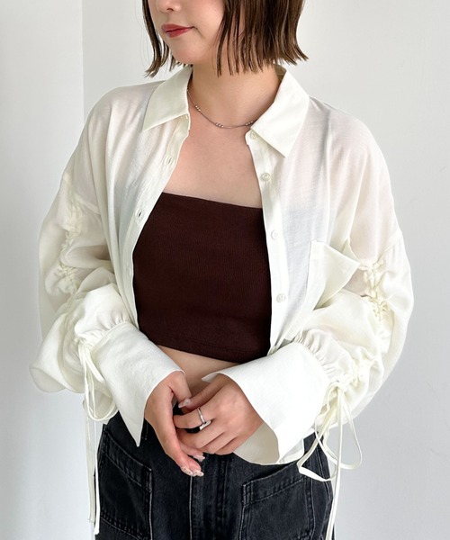 archives(アルシーヴ)の「2wayテレコバンドゥ(Tシャツ/カットソー・レディース・ベージュ/ブラック/オフホワイト/ブルー/ブラウン・MEDIUM)」の9枚目の写真