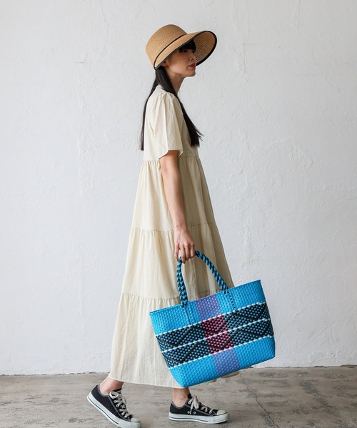 VitaFelice(ヴィータフェリーチェ)の「メルカドトートバッグ(M) プラかごバッグ かごバック ビッグトート A4収納 マルシェバッグ(かごバッグ・レディース・イエロー/ターコイズブルー/ブルー/ピンク・FREE)」の21枚目の写真