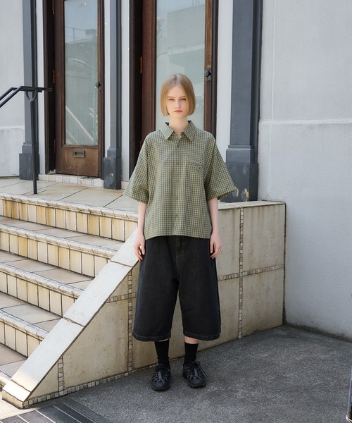 Regen Glanz(レーゲングランツ)の「wide baggy slab jorts/ワイドバギースラブジョーツ(デニムパンツ・メンズ・ブラック/ネイビー・MEDIUM/LARGE)」の12枚目の写真