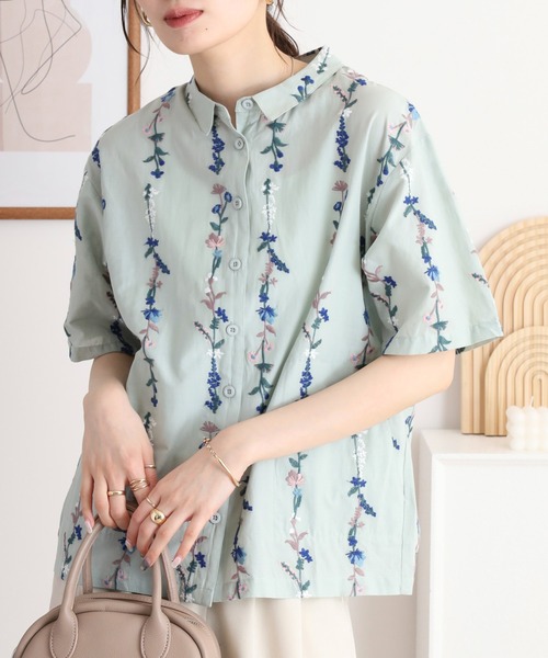 / エバゴス ebagos 花柄 総柄 ブラウス シャツ トップス エバゴス ebagos 花柄 総柄 ブラウス シャツ トップス