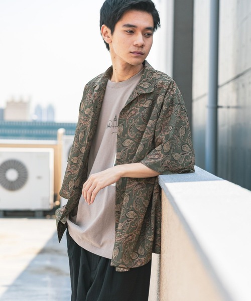niko and...（ニコアンド）の「ペイズリープリントシャツ（シャツ/ブラウス・メンズ・ネイビー/カーキ・LARGE/MEDIUM）」の9枚目の写真