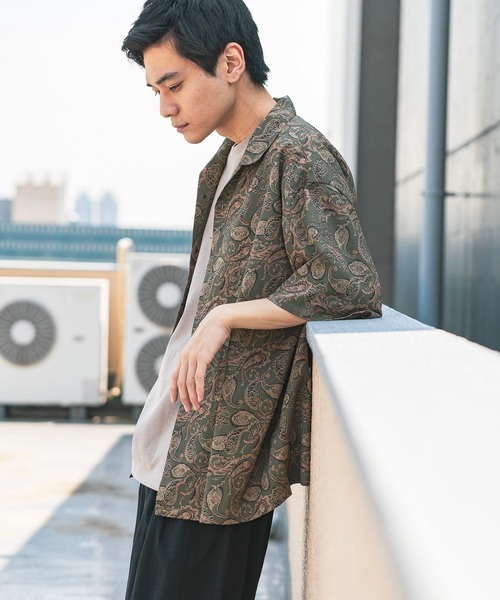 niko and...（ニコアンド）の「ペイズリープリントシャツ（シャツ/ブラウス・メンズ・ネイビー/カーキ・LARGE/MEDIUM）」の10枚目の写真
