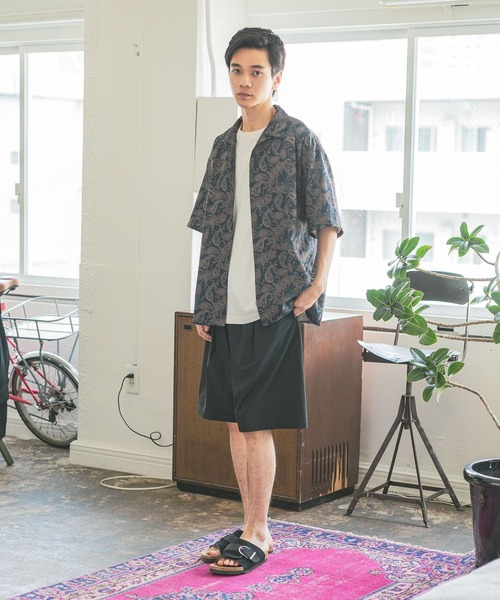 niko and...（ニコアンド）の「ペイズリープリントシャツ（シャツ/ブラウス・メンズ・ネイビー/カーキ・LARGE/MEDIUM）」の3枚目の写真