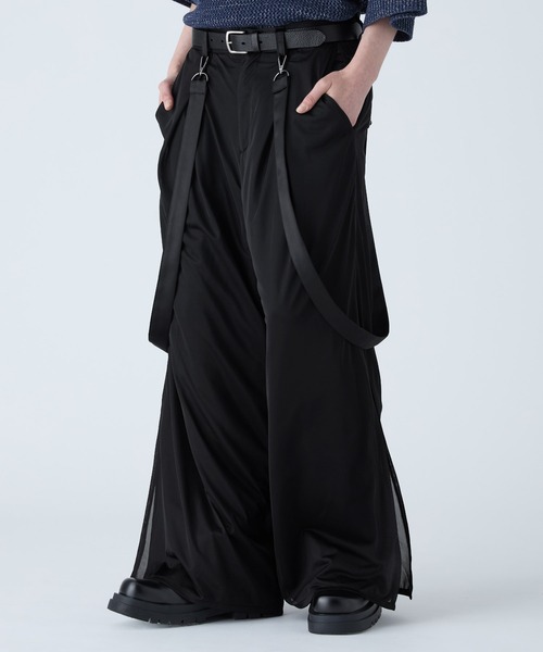 VELNUS】Draped loose silhouette suspenders double tuck sheer
