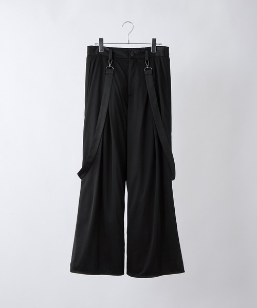 VELNUS（ベルナス）の「【VELNUS】Draped loose silhouette suspenders double tuck sheer layered slit pants/ドレープルーズシルエット サスペンダー ダブルタック シアーレイヤード スリットパンツ（スラックス・メンズ・ブルー/ブラック・S/M/L）」の18枚目の写真