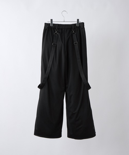 VELNUS（ベルナス）の「【VELNUS】Draped loose silhouette suspenders double tuck sheer layered slit pants/ドレープルーズシルエット サスペンダー ダブルタック シアーレイヤード スリットパンツ（スラックス・メンズ・ブルー/ブラック・S/M/L）」の19枚目の写真