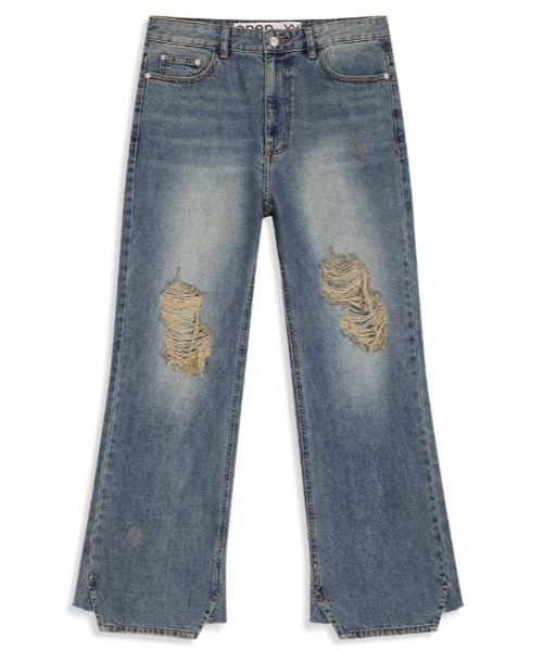 ●OPEN YY●YY STITCH FRONT JEAN COTTON PANTS デニムパンツ OPEN YY] YY STITCH FRONT JEAN COTTON PANTS, BLACK 正規品