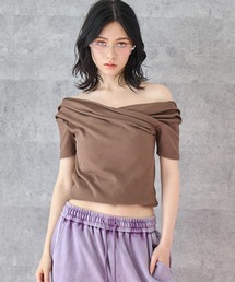 スムース 天竺 オフショル Tシャツ トップス