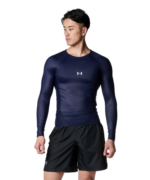 UNDER ARMOUR(アンダーアーマー)の「UAアイソチル コンプレッション ロングスリーブ クルーネック シャツ(ベースボール/メンズ)(Tシャツ/カットソー・メンズ・ネイビー・M/L/S/XL/3XL/2XL)」の2枚目の写真